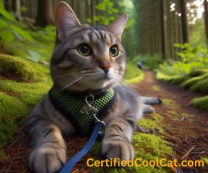 A cat on a Harness in the outdoors How to Walk a cat on a Harness top image