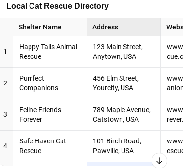 Local Cat Rescue Directory Near Meowtown, USA