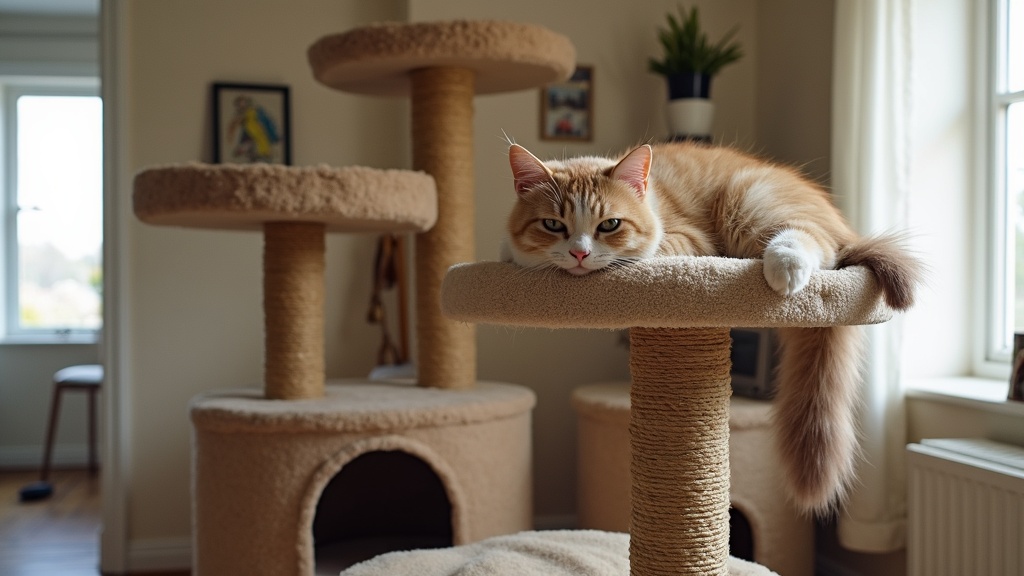 Homemade Cat Tree with Multiple Levels, Sisal Posts, and Cozy Perch