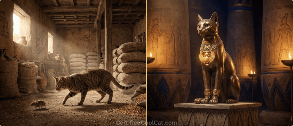 From hunter to religious deity for cats in ancient Egypt