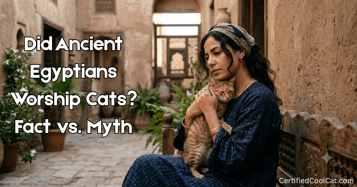 Egyptian woman holding her cat and did ancient Egyptians worship cats